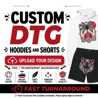 Custom DTG Printed Hoodies – No Minimum